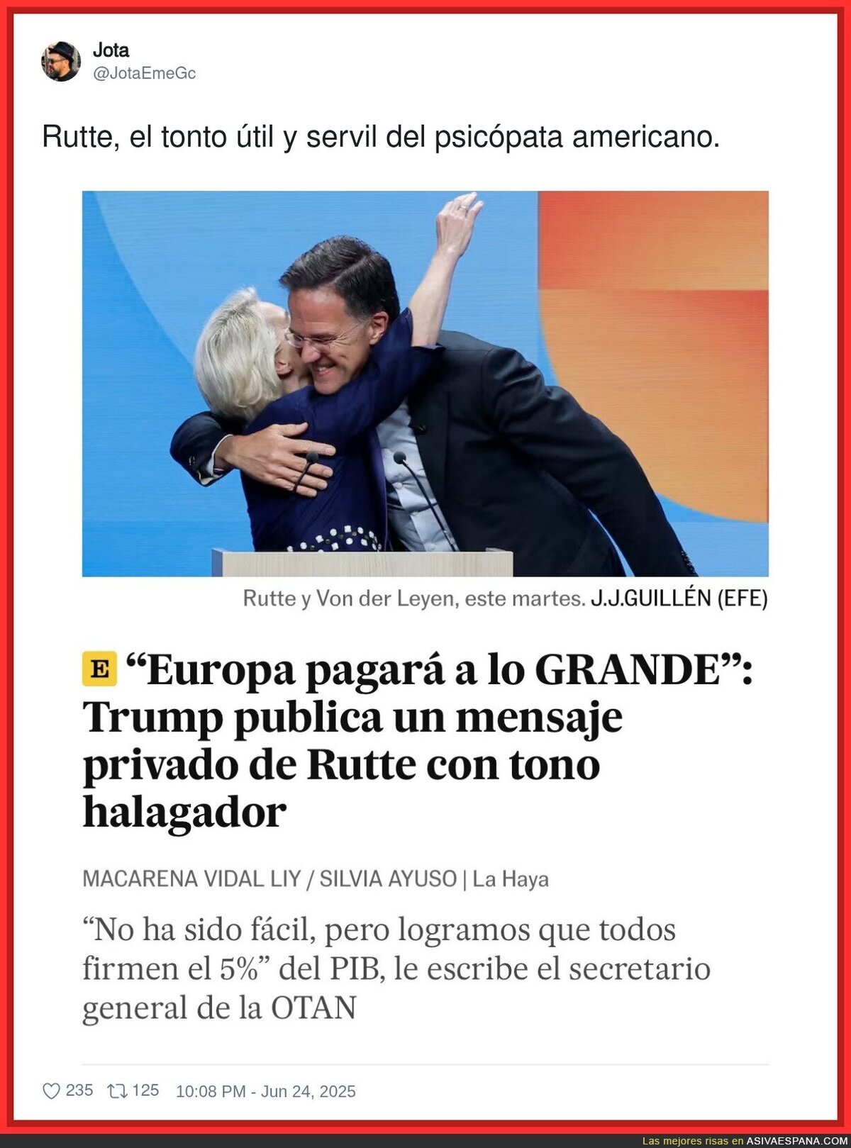 Rutte a las órdenes de Trump