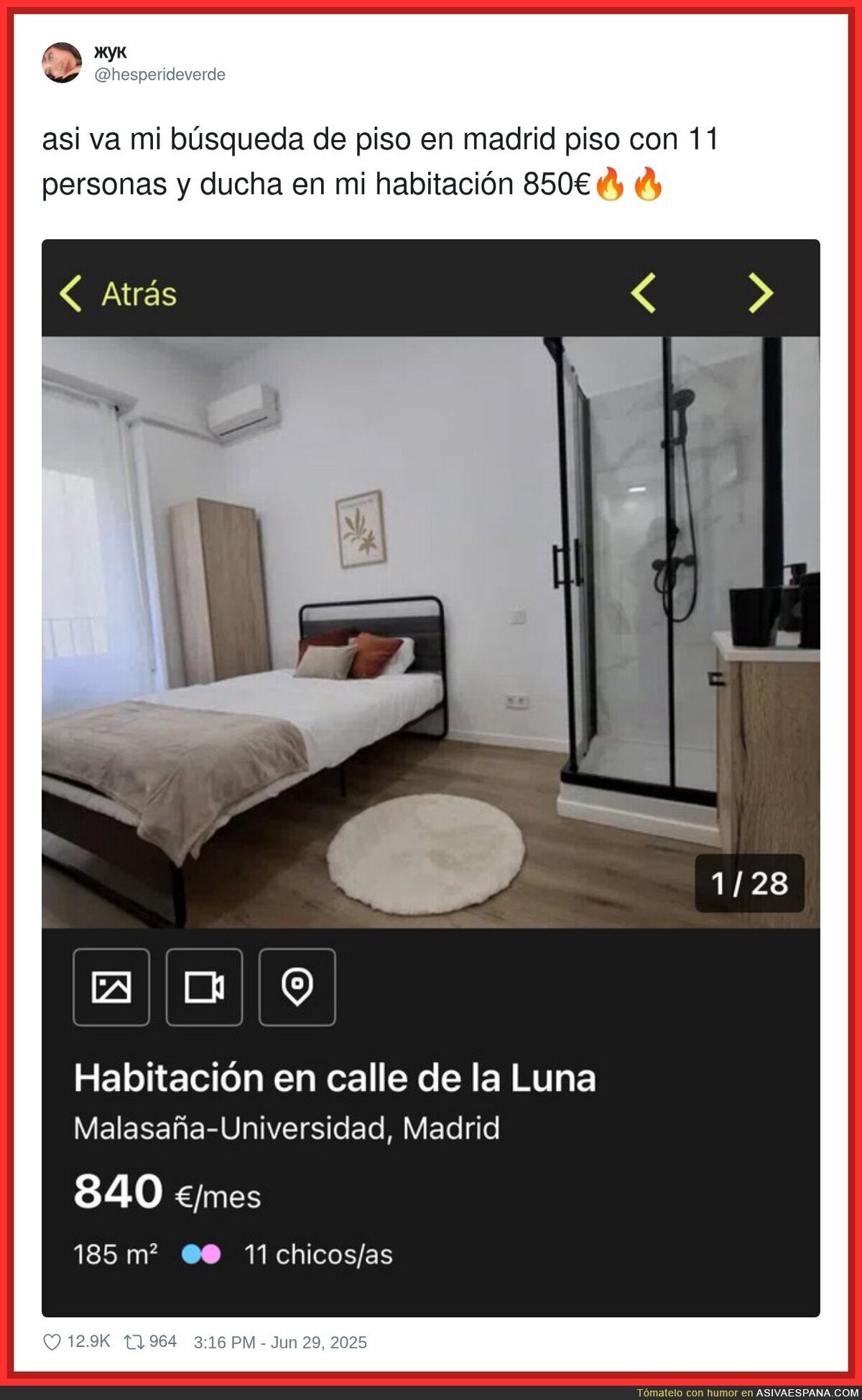 Esta habitación en alquiler resume la situación en España con la vivienda