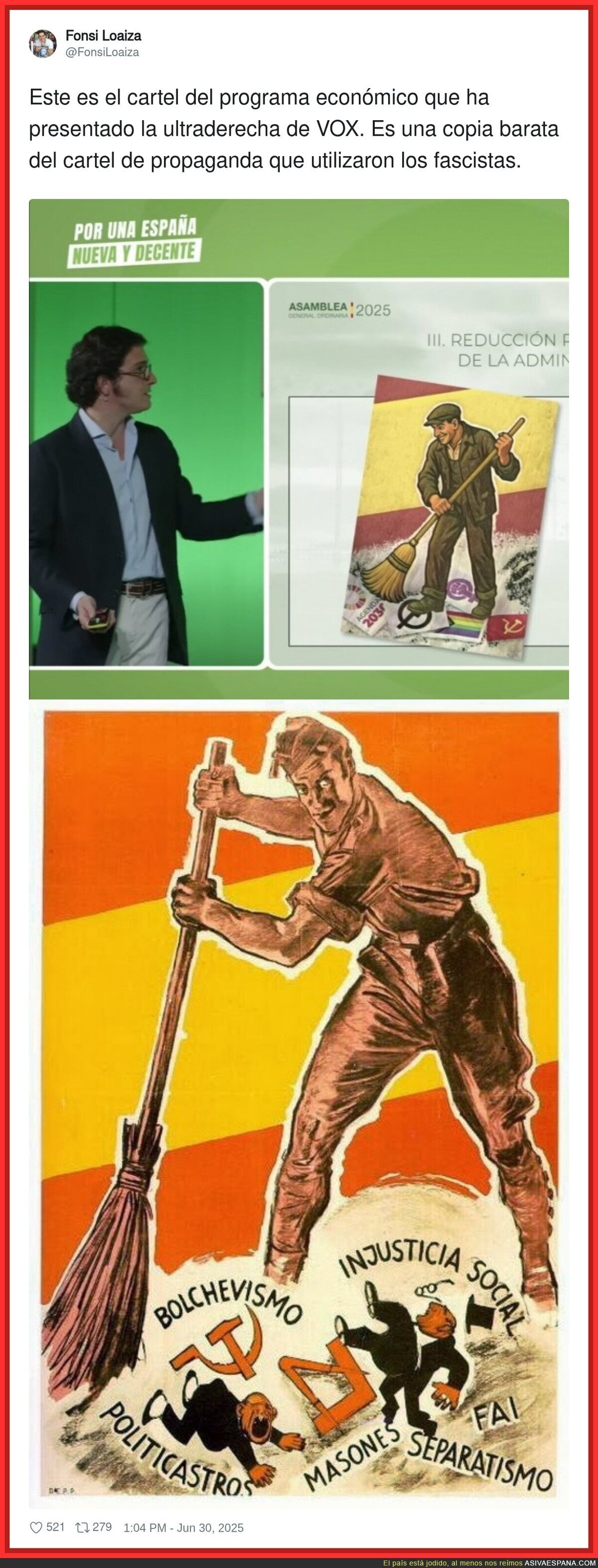 VOX copia al fascismo del pasado