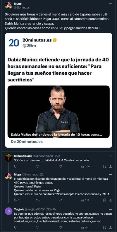 Jornada de 80 horas semanales, para que Dabiz Mu&ntilde;oz pueda cumplir sus sue&ntilde;os