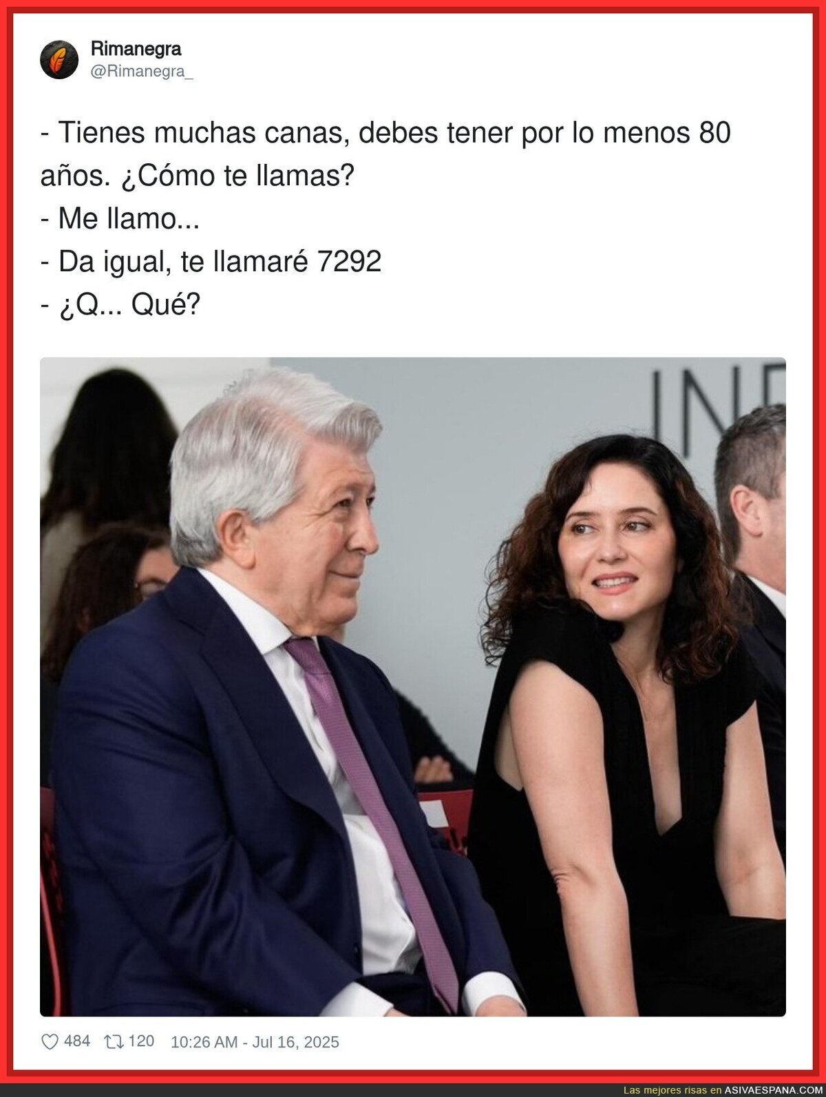 Ayuso te bautiza rápido según la edad