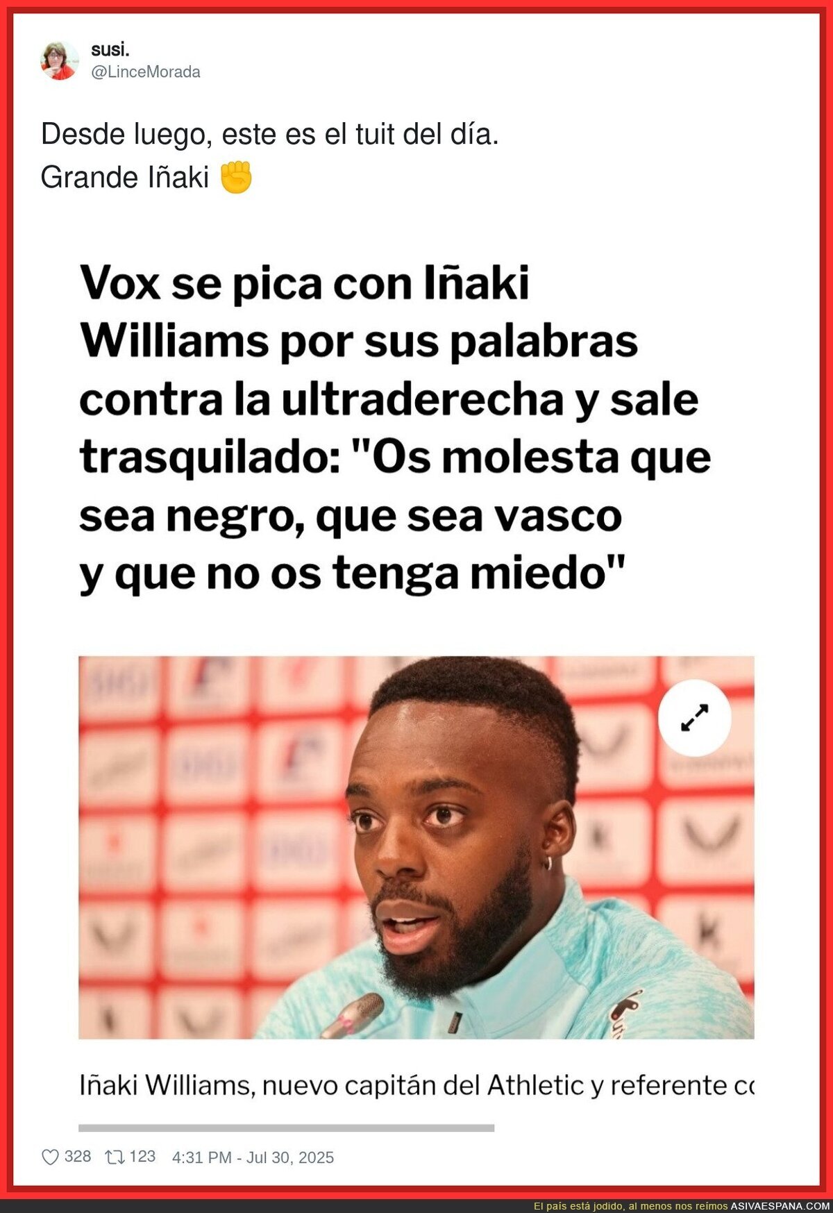 Desde luego, este es el tuit del día. Grande Iñaki