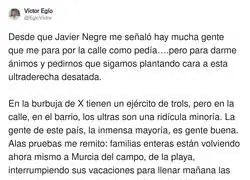El ej&eacute;rcito de Javier Negre son nada en la calle