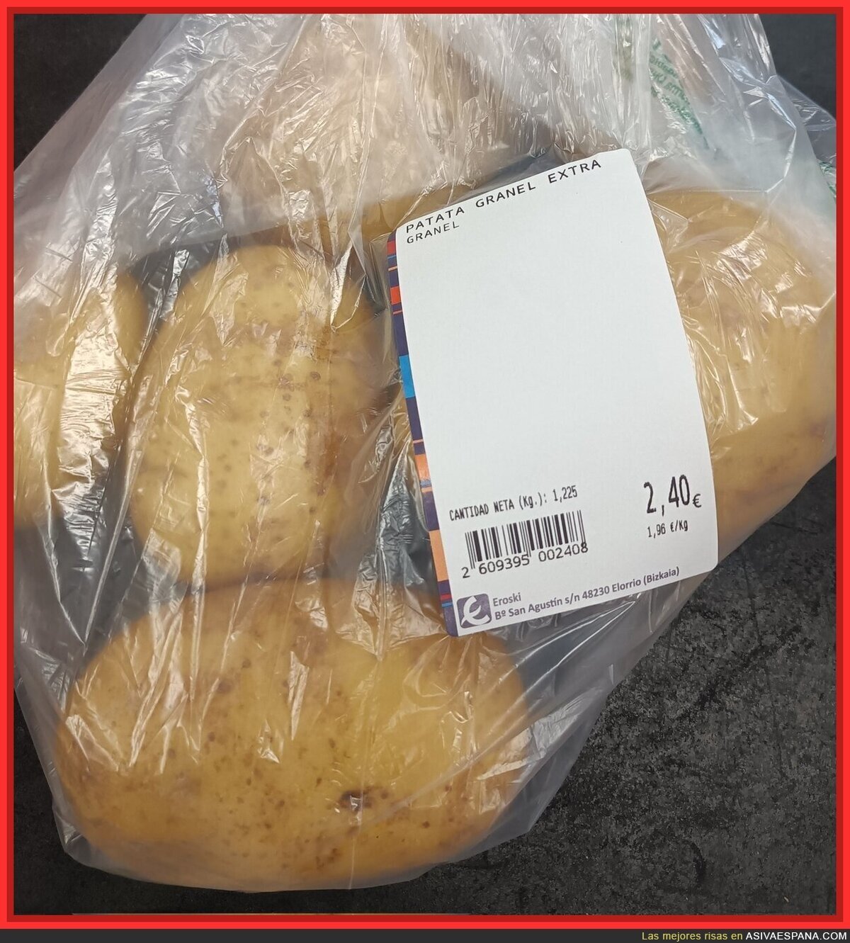 2'40€ siete patatas. Franco bien, gracias