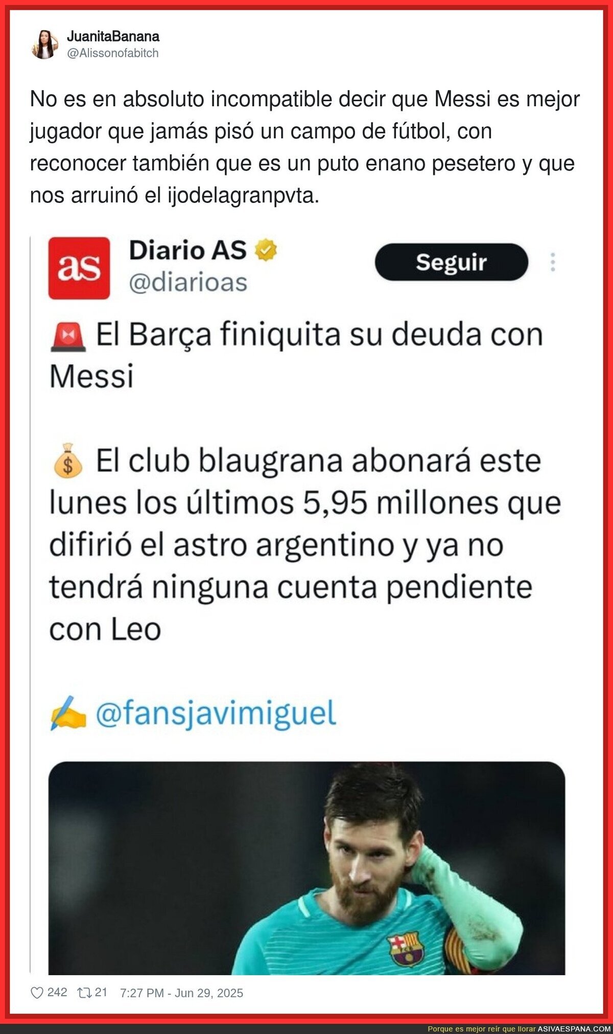 Messi y su gran amor por el dinero