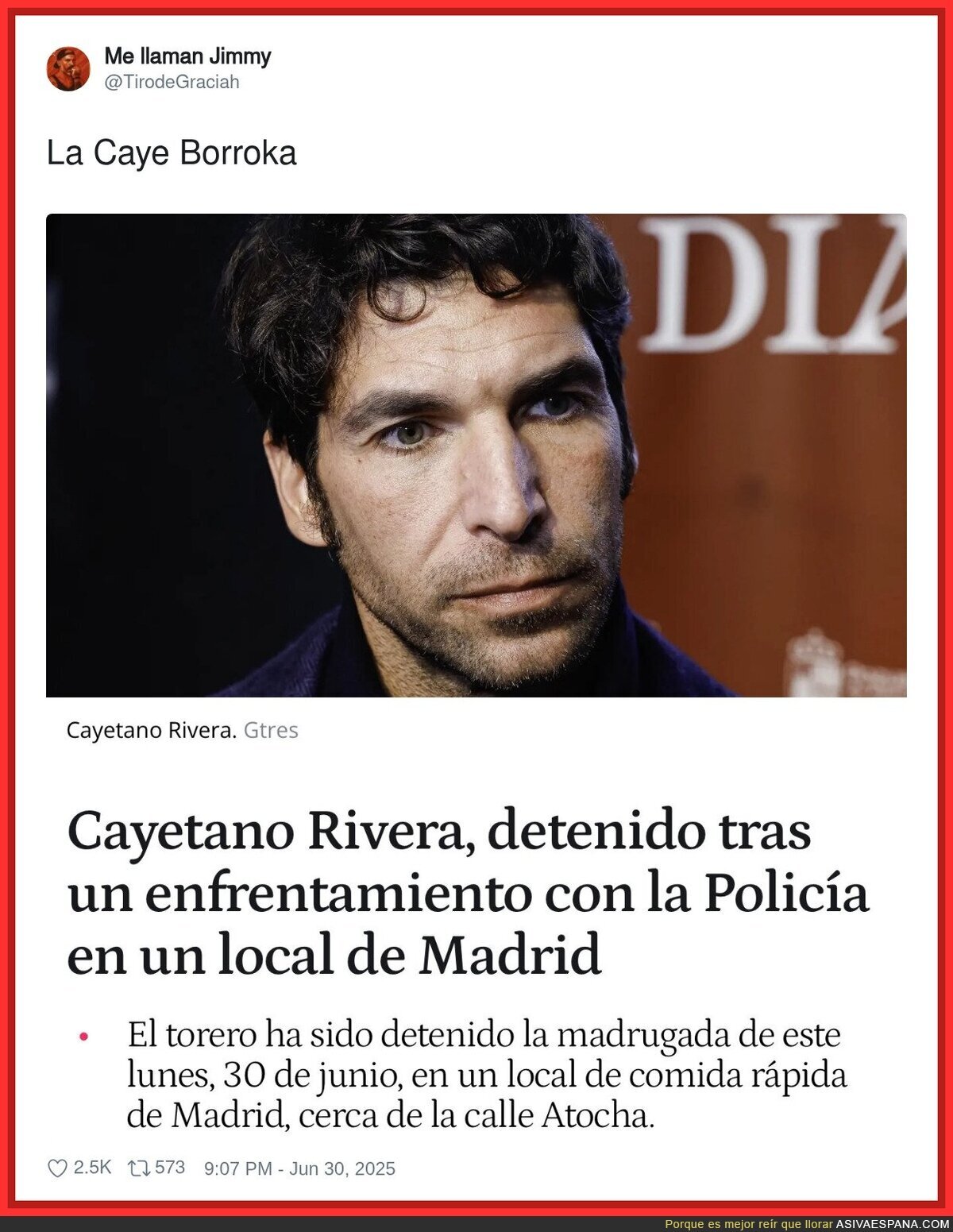 El peligro de Cayetano Rivera