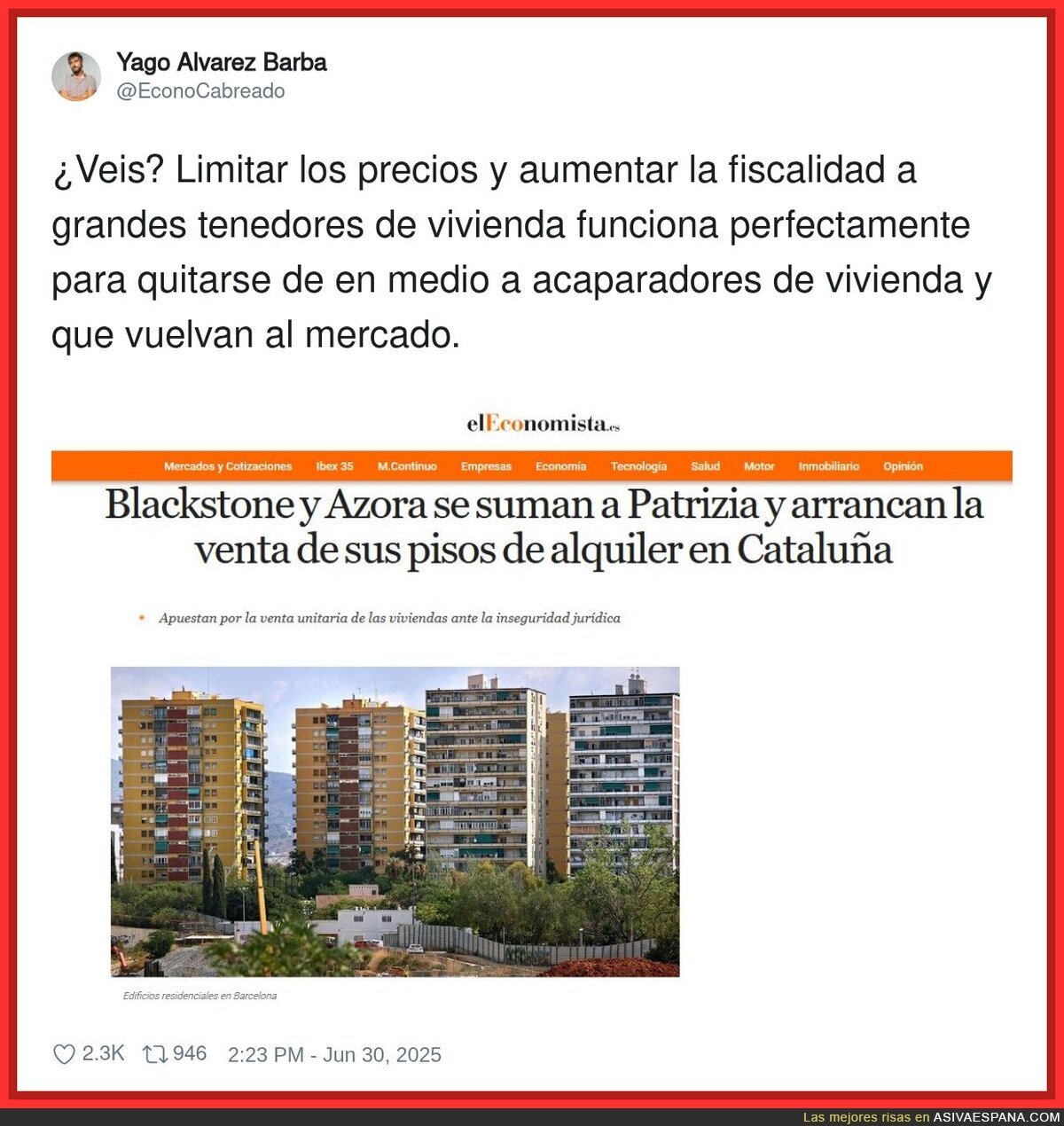 Limitar los precios y aumentar la fiscalidad a los que más pisos rtienen funciona