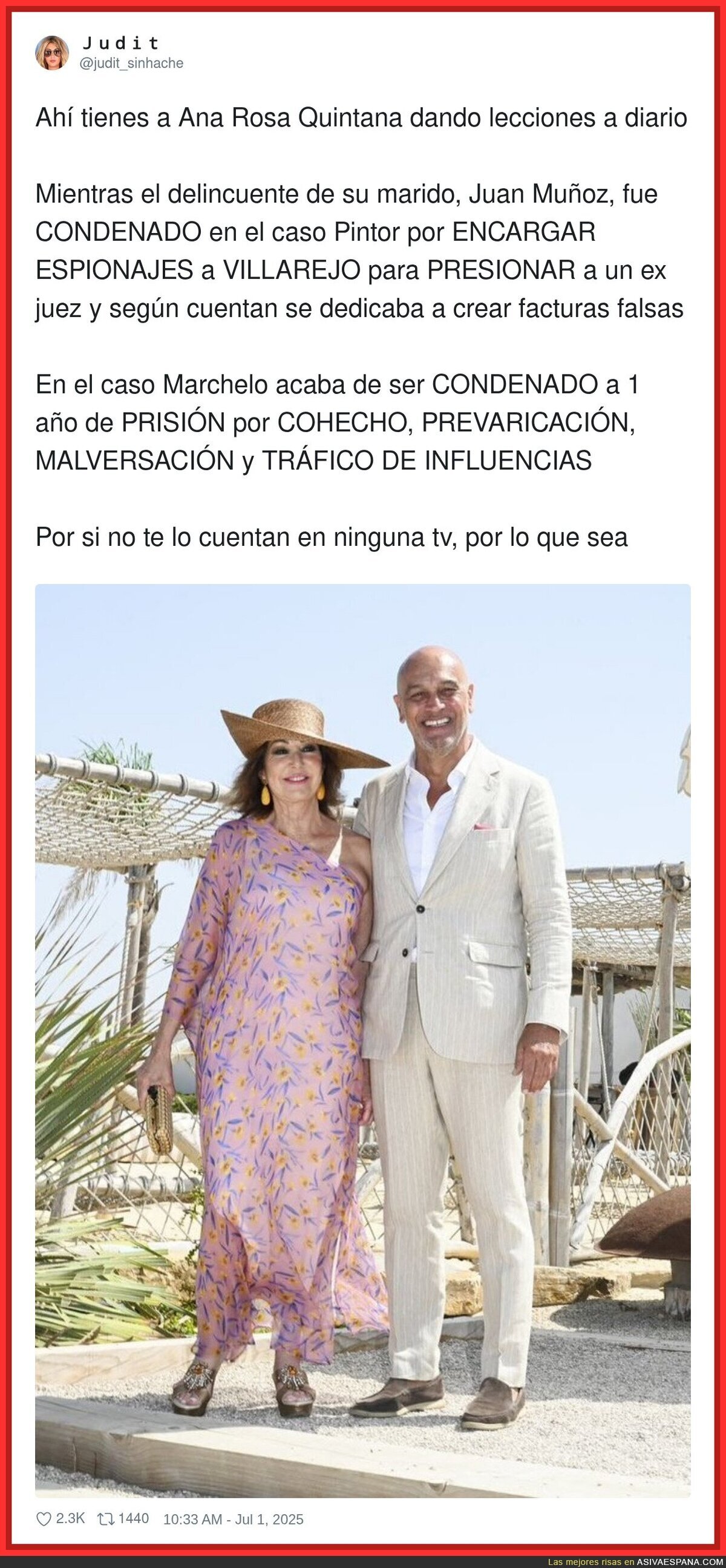 El gran peligro de la pareja de Ana Rosa Quintana