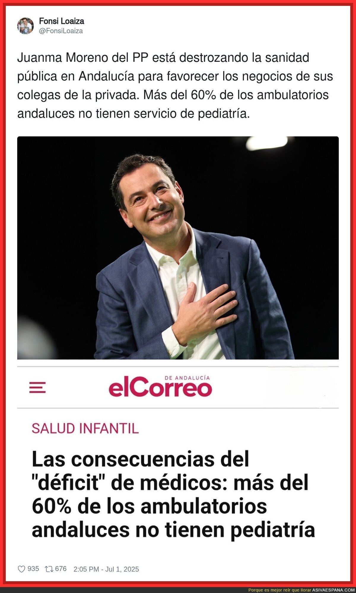 El triste presente y futuro de la sanidad en Andalucía