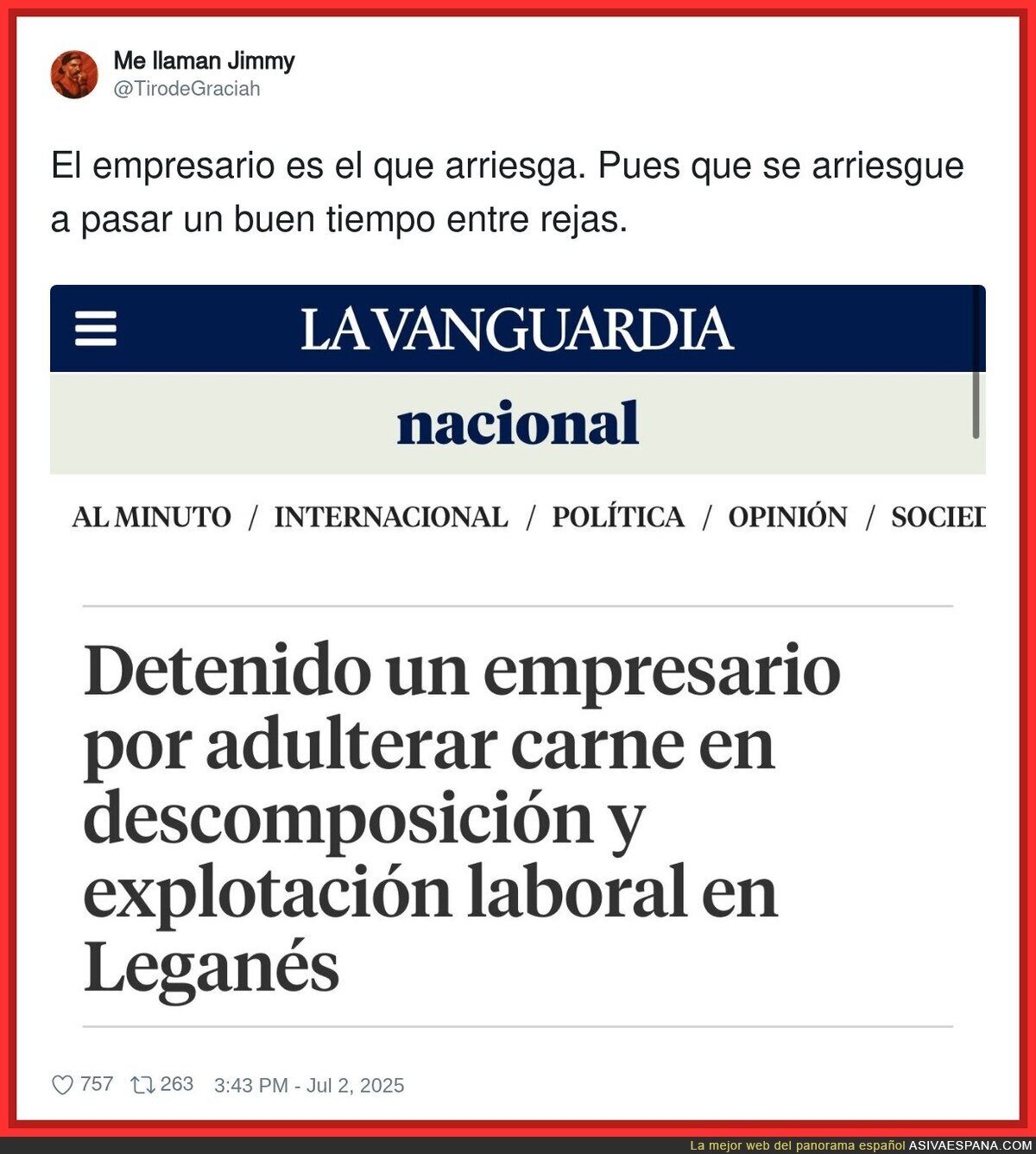 Hay que dar ejemplo castigando a este tipo de gente