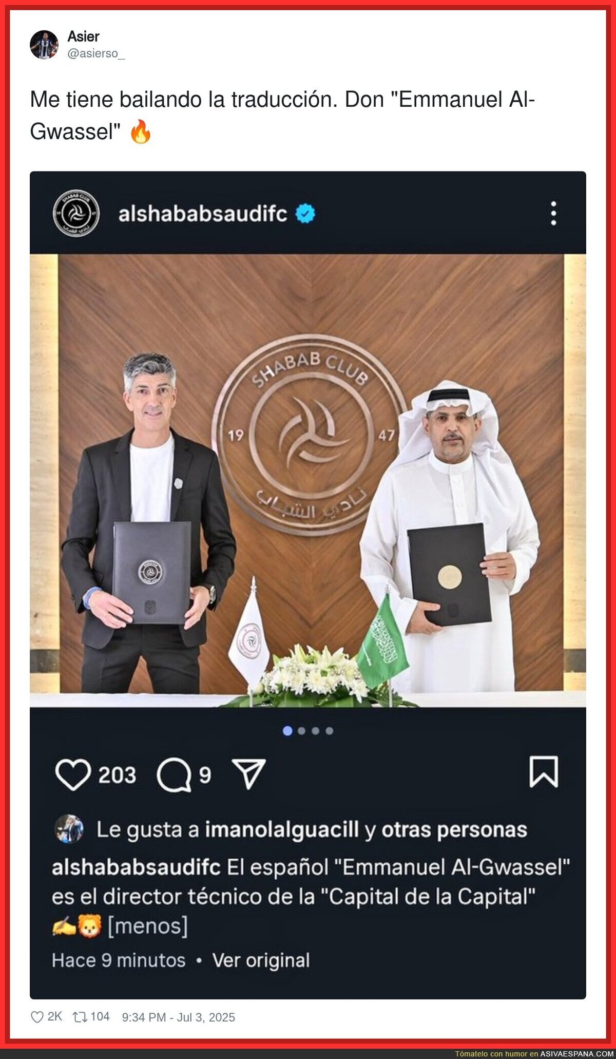 Imanol Alguacil se va a Arabia
