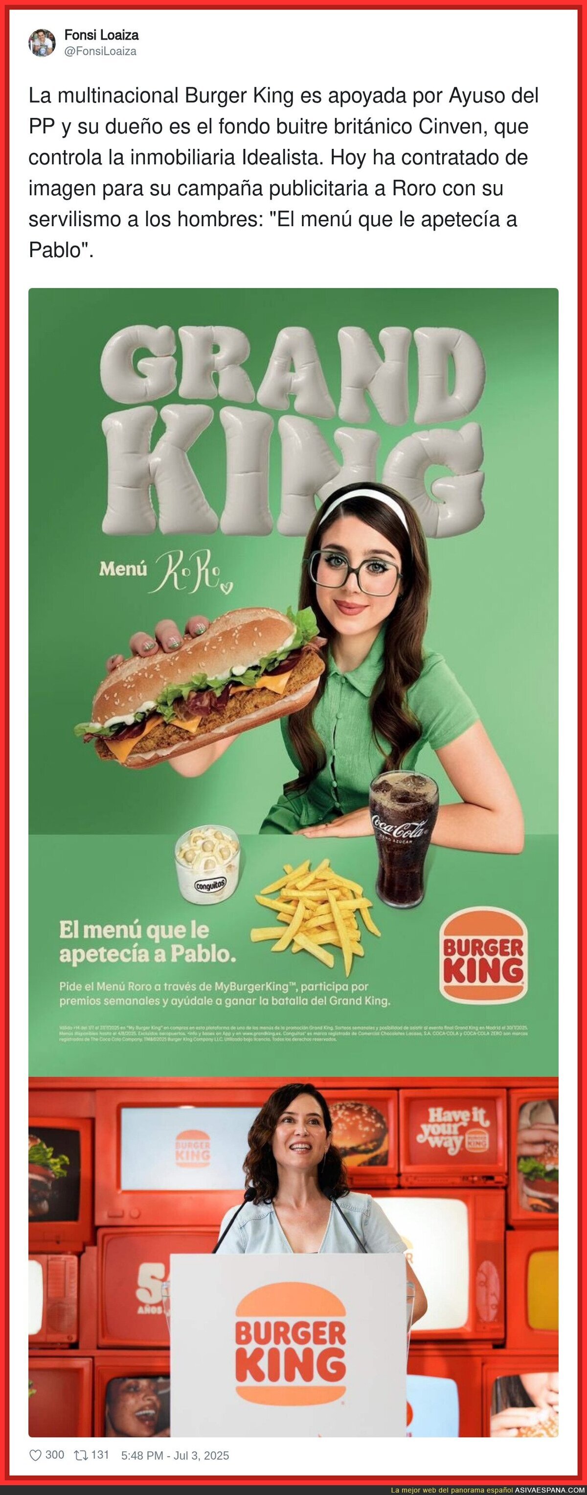 Cuidado con la imagen que quiere dar Burger King