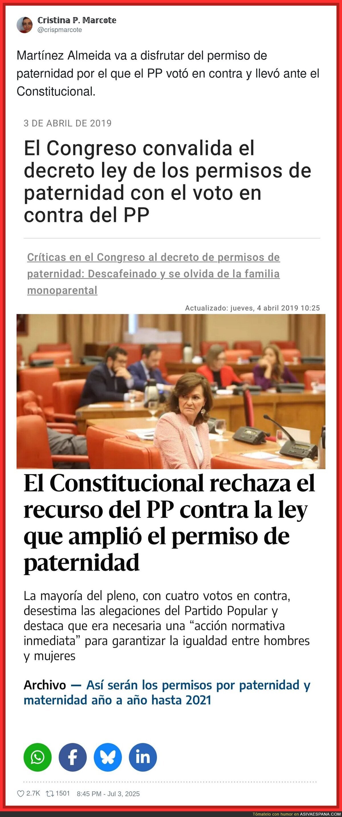 La gente del PP no puede tener la cara más dura