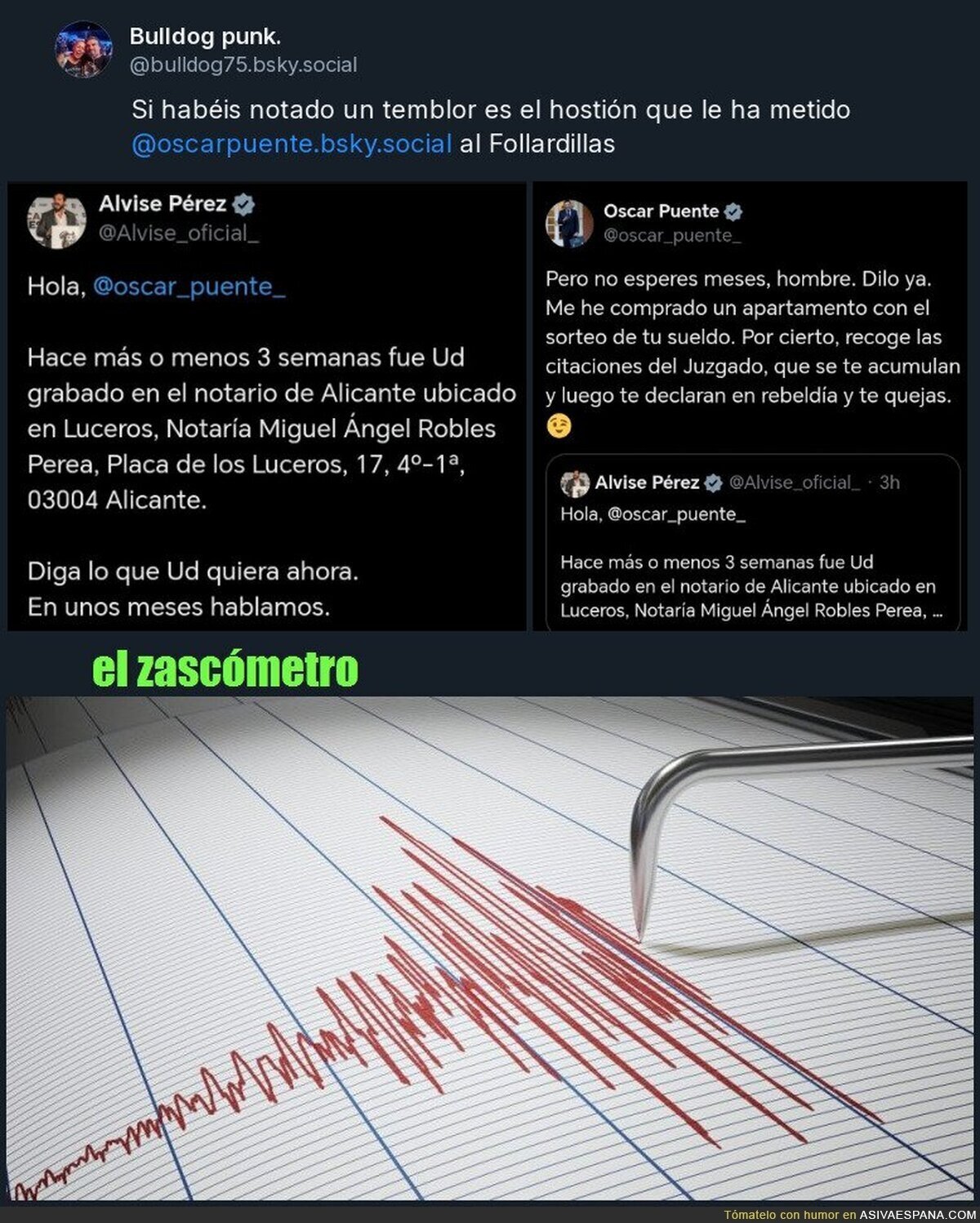 Alvise busca a Oscar Puente... y lo encuentra