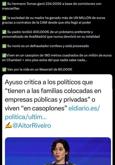 Isabel D&iacute;az Ayuso no tiene verg&uuml;enza