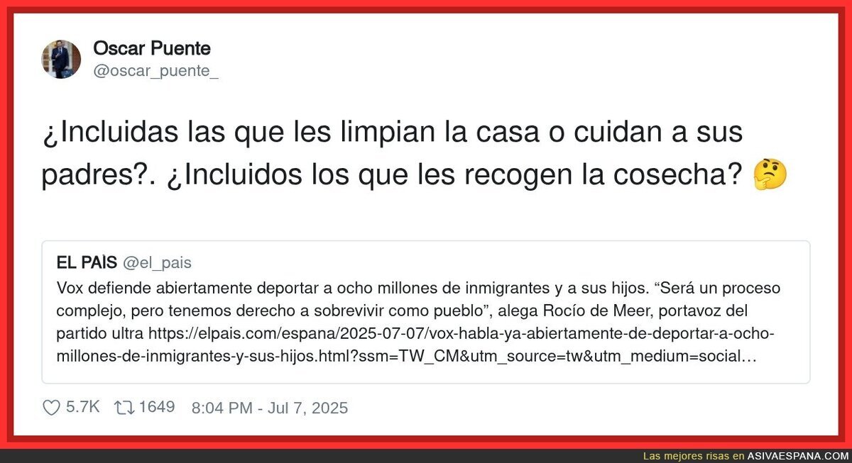 VOX quiere echar a todos los inmigrantes e hijos de España
