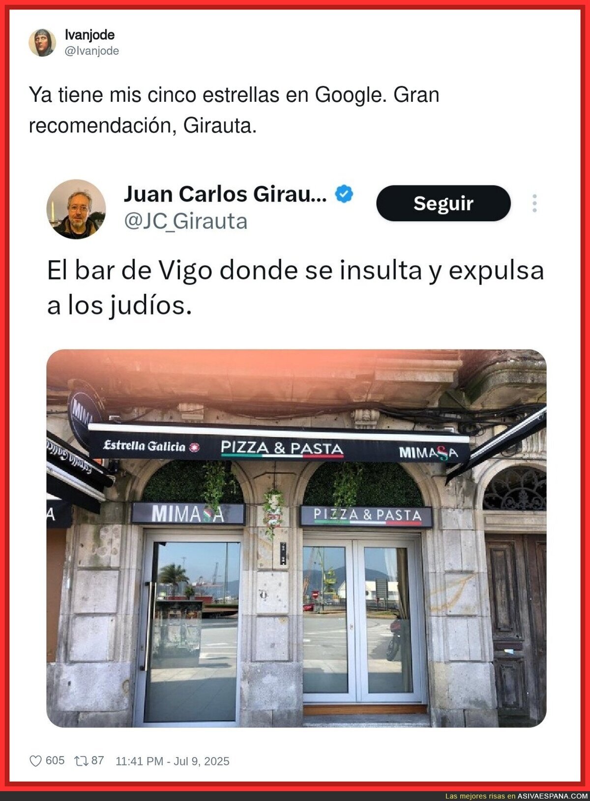 El restaurante que no gusta a la derecha