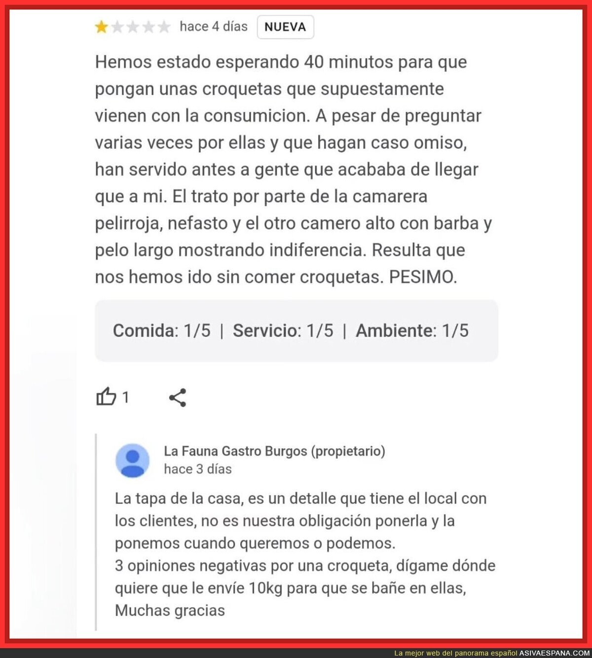 Con las croquetas no se juega