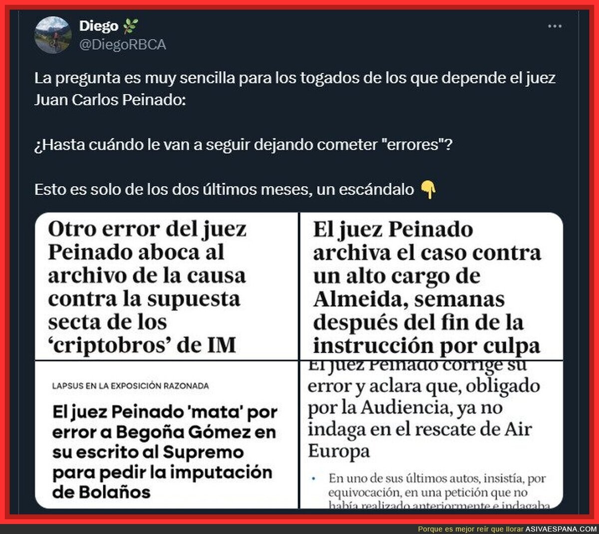 El juez peinado es un error con patas