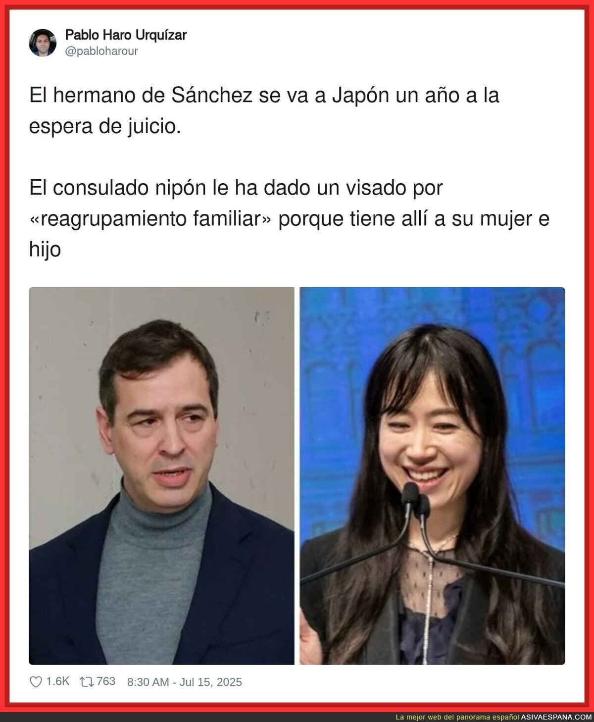 El hermano de Pedro Sánchez se va a Japón