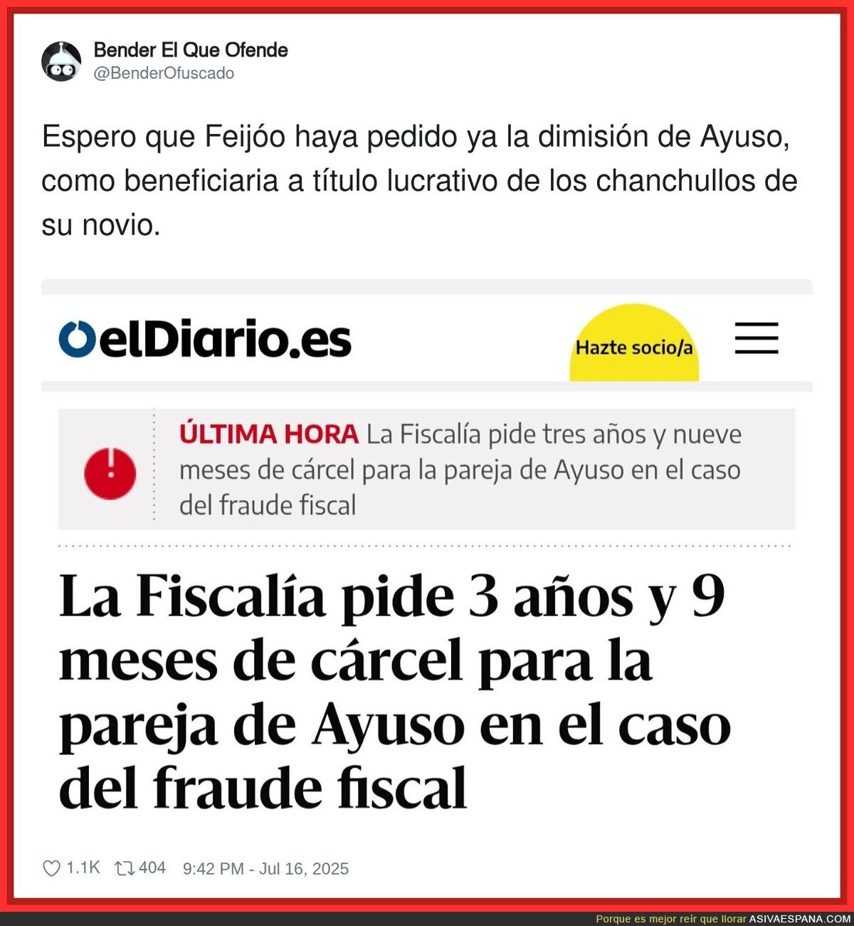 Lo tiene complicado el novio de Ayuso