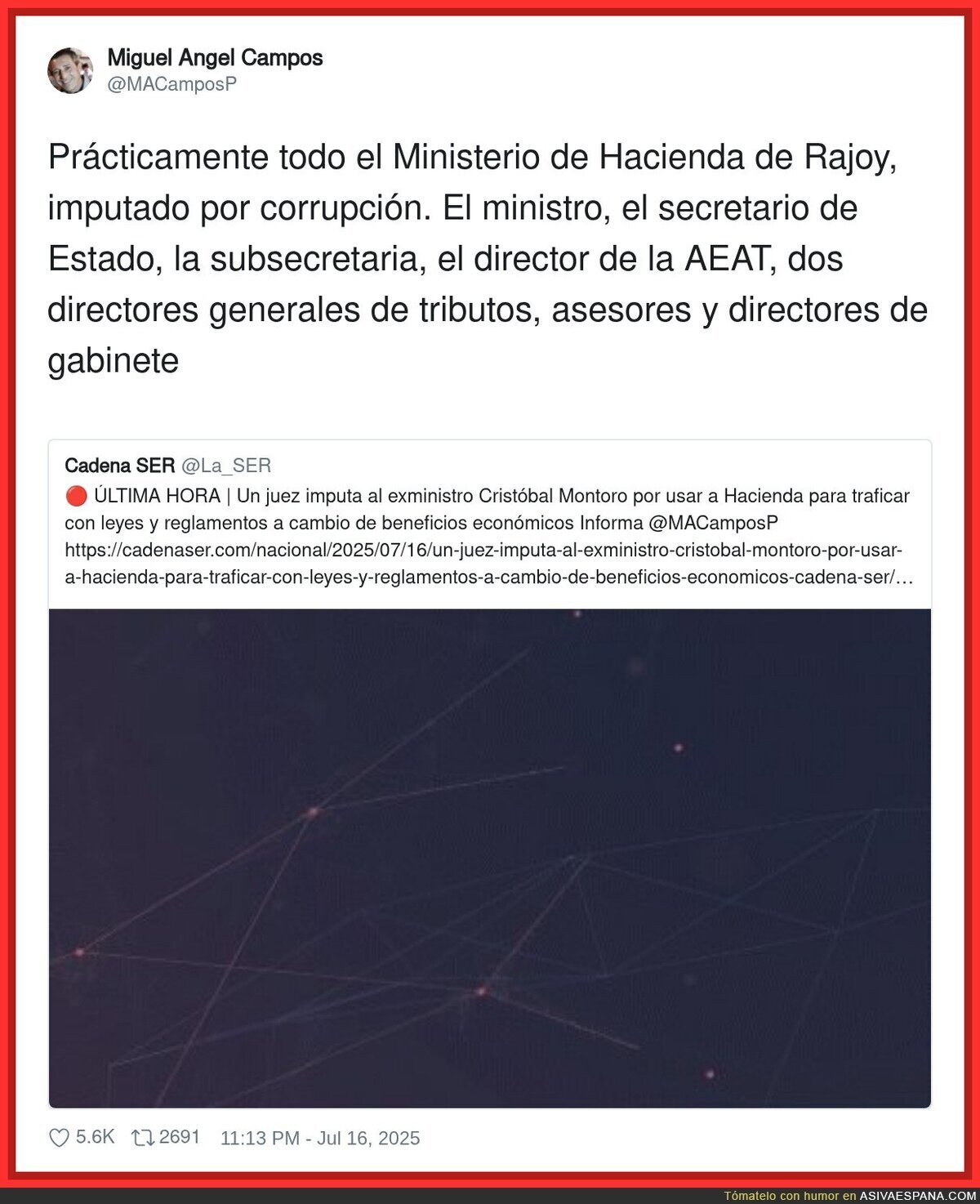 A punto de hacer Bingo todo el Ministerio de Hacienda de Rajoy