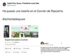 La rese&ntilde;a para el Covir&aacute;n donde se alimentaba Ayuso