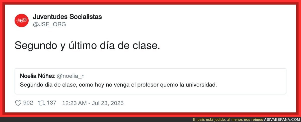 Noelia Núñez duró poco en clase