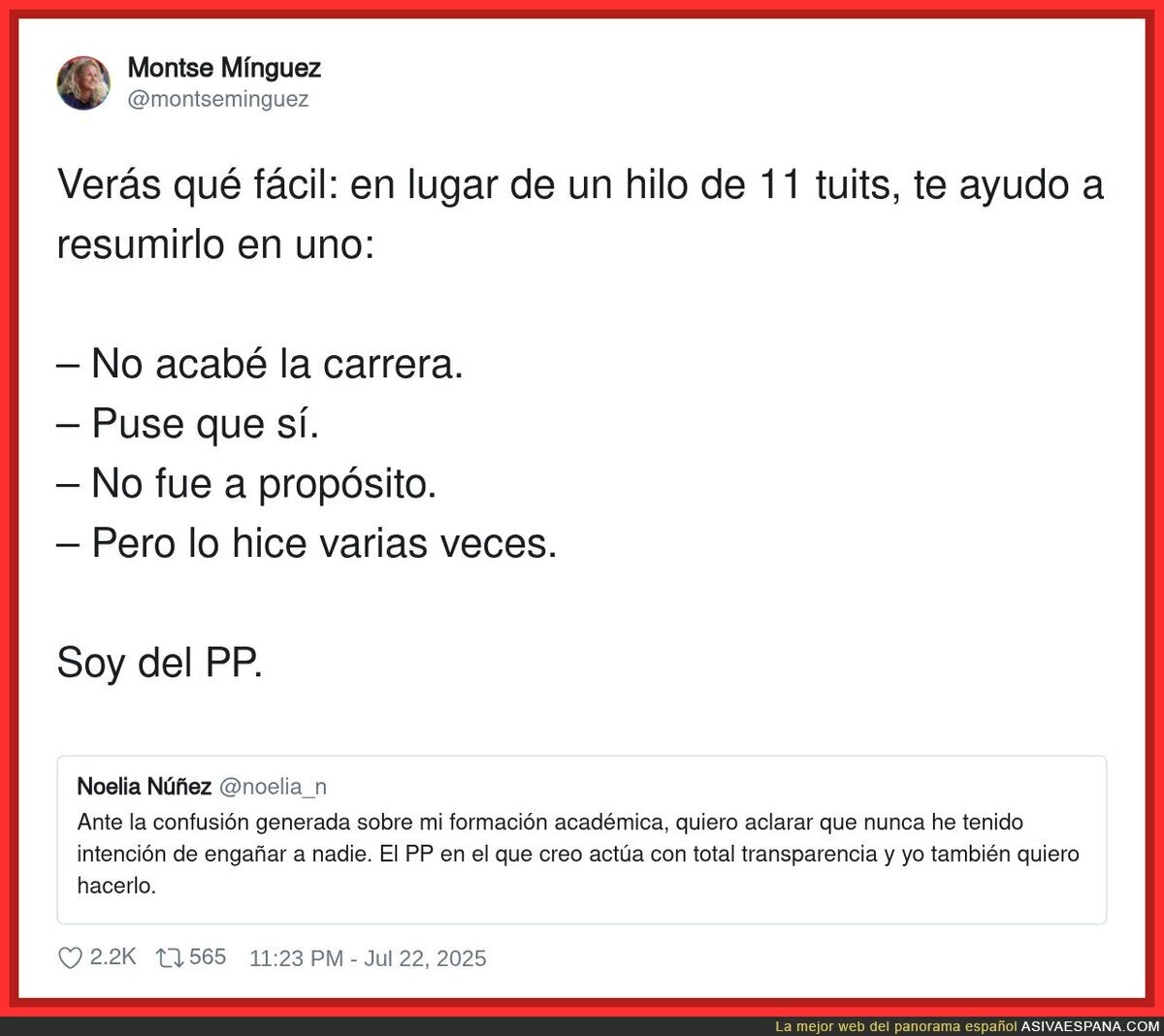 Así se resume de fácil lo de Noelia Núñez