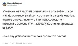 Los pol&iacute;ticos tienen la cara muy dura