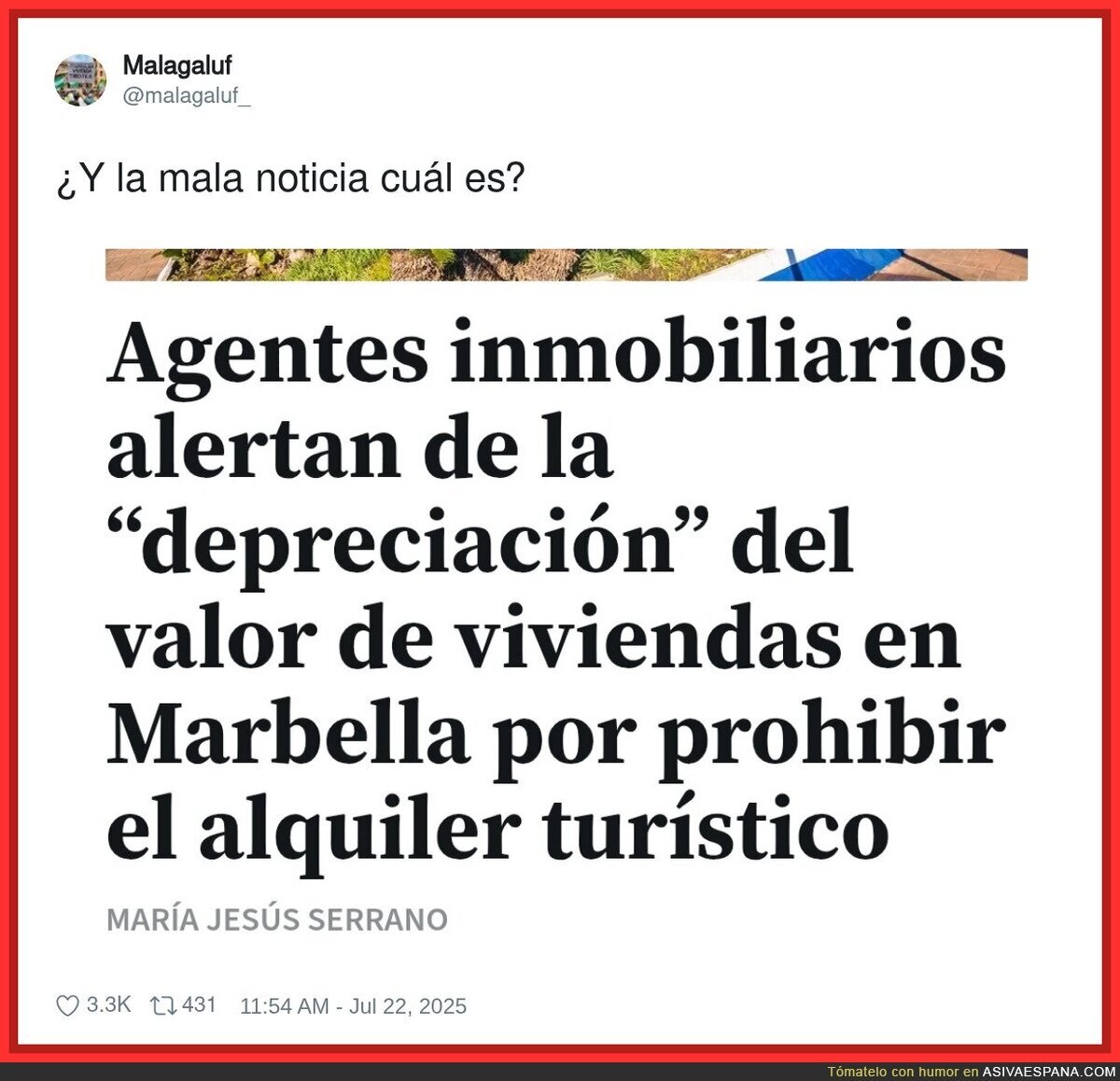 No veo la mala noticia por ningún lado