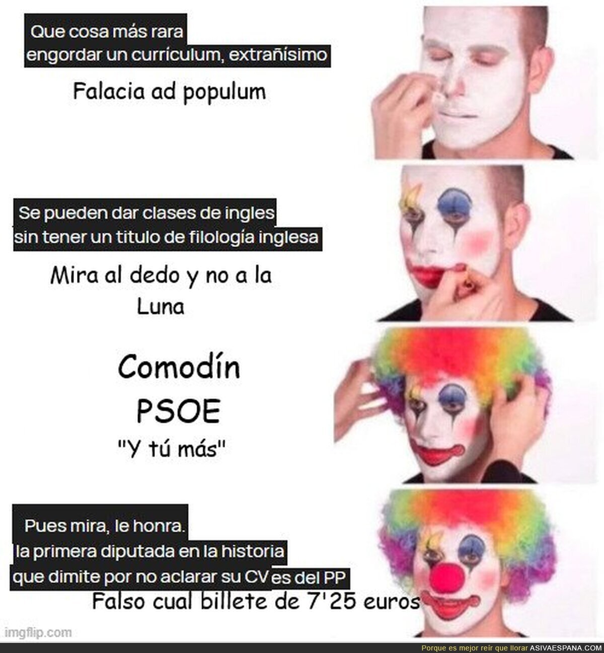 Las fases del duelo, versión derechita cobarde