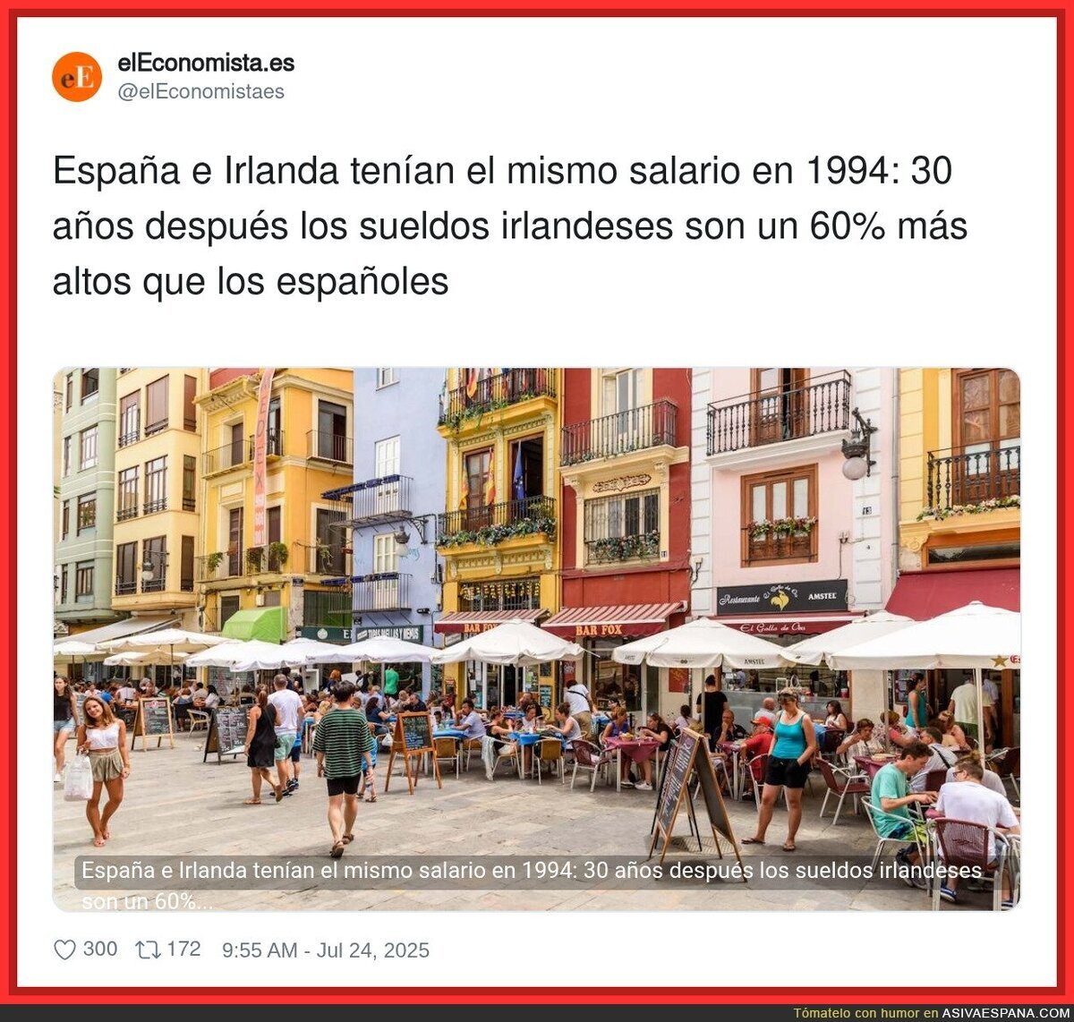 España no ha seguido los pasos de Irlanda