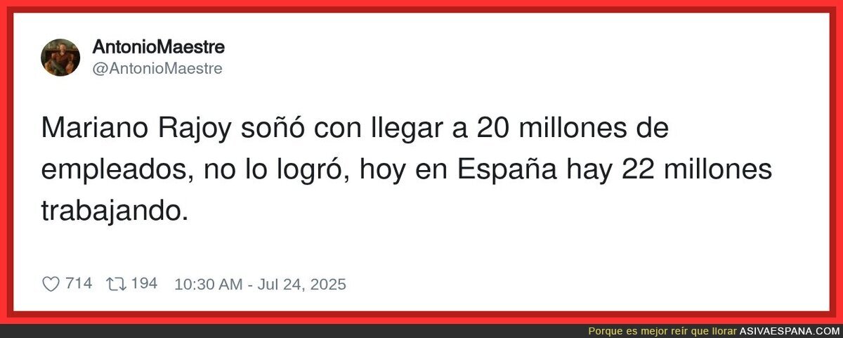 El sueño que no logró Rajoy lo ha hecho Pedro Sánchez