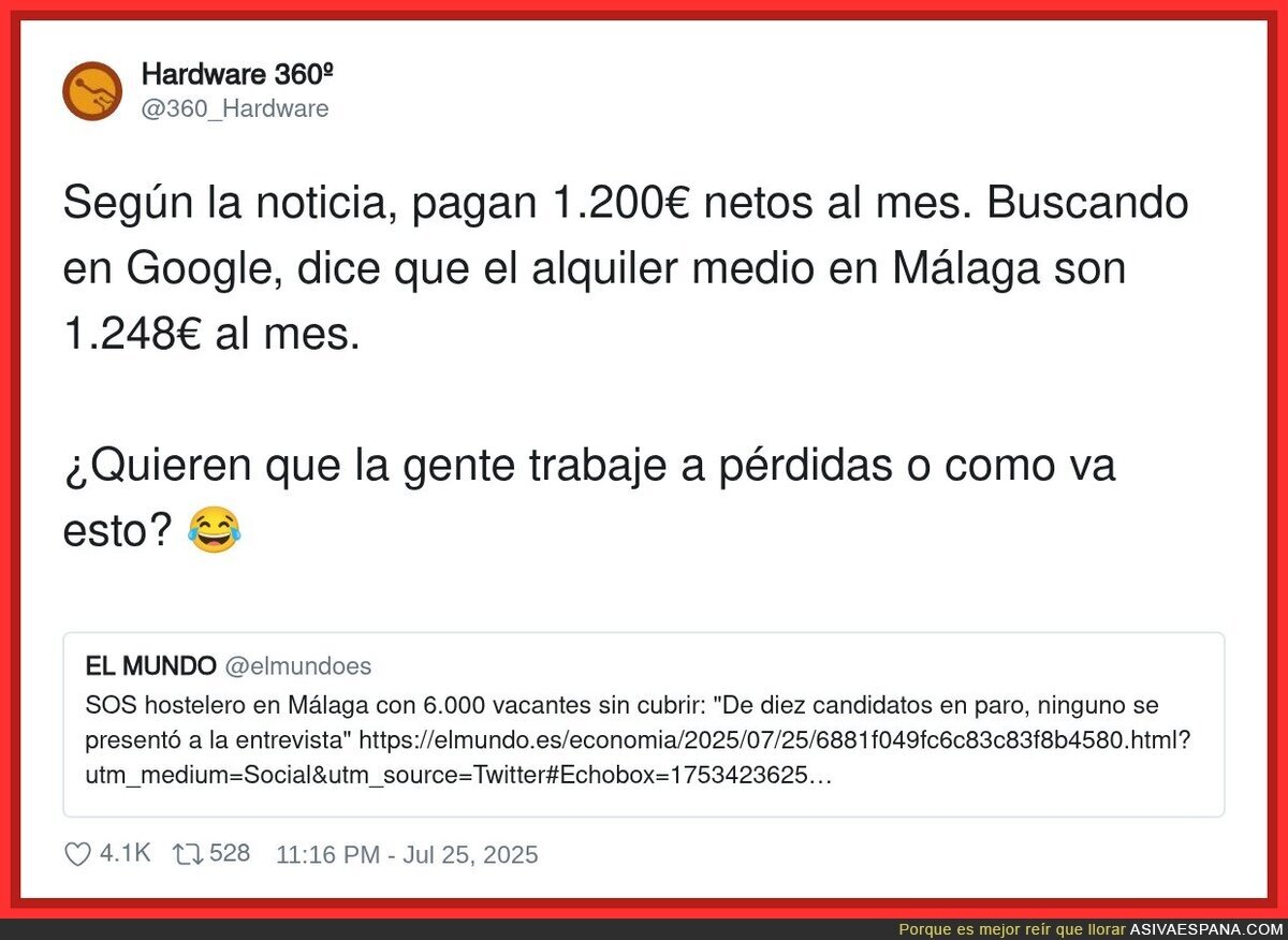No pensaba que la cosa estaría tan jodida en Málaga