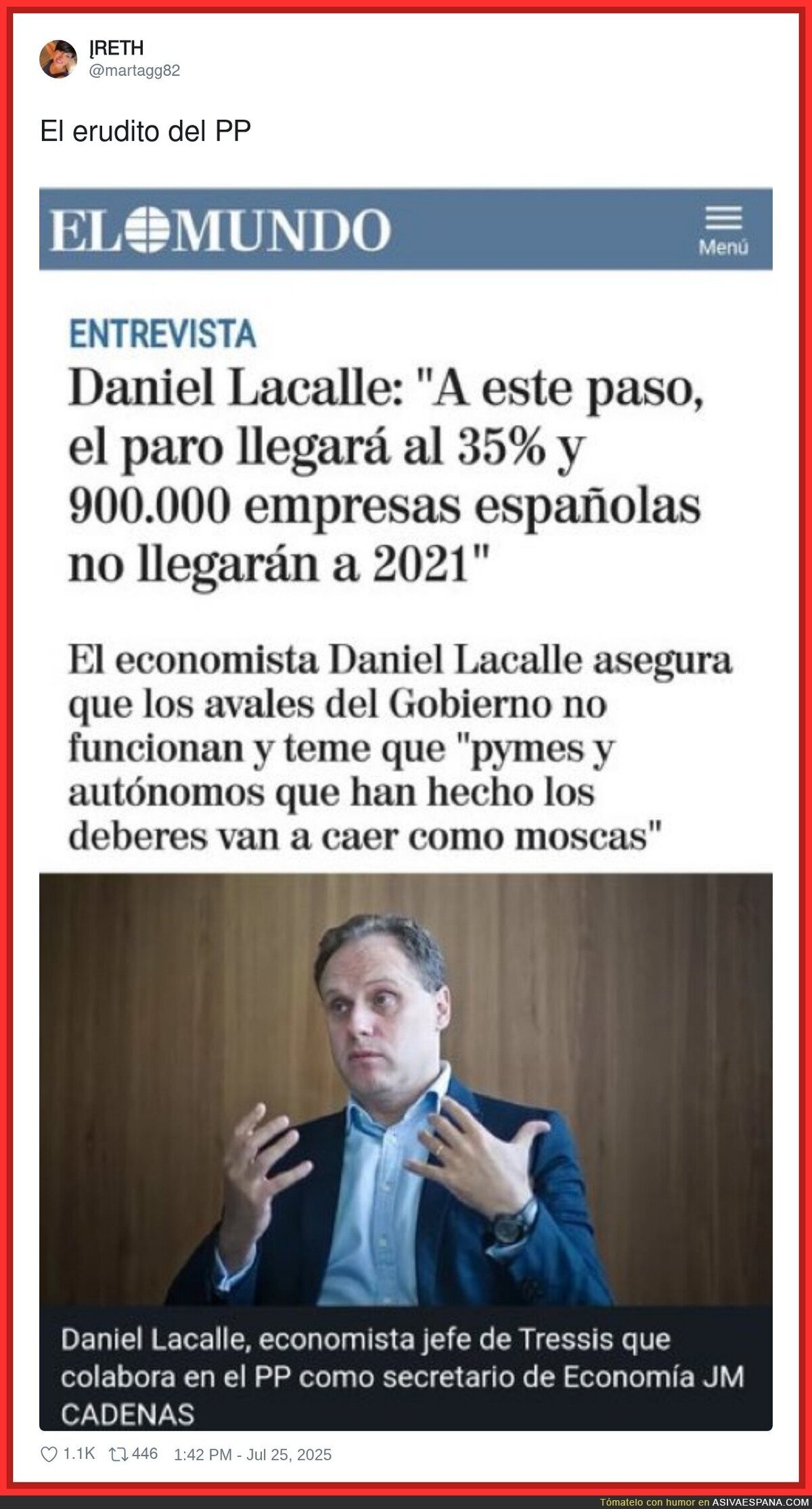 Que grande Daniel Lacalle, nunca hay que hacerle caso