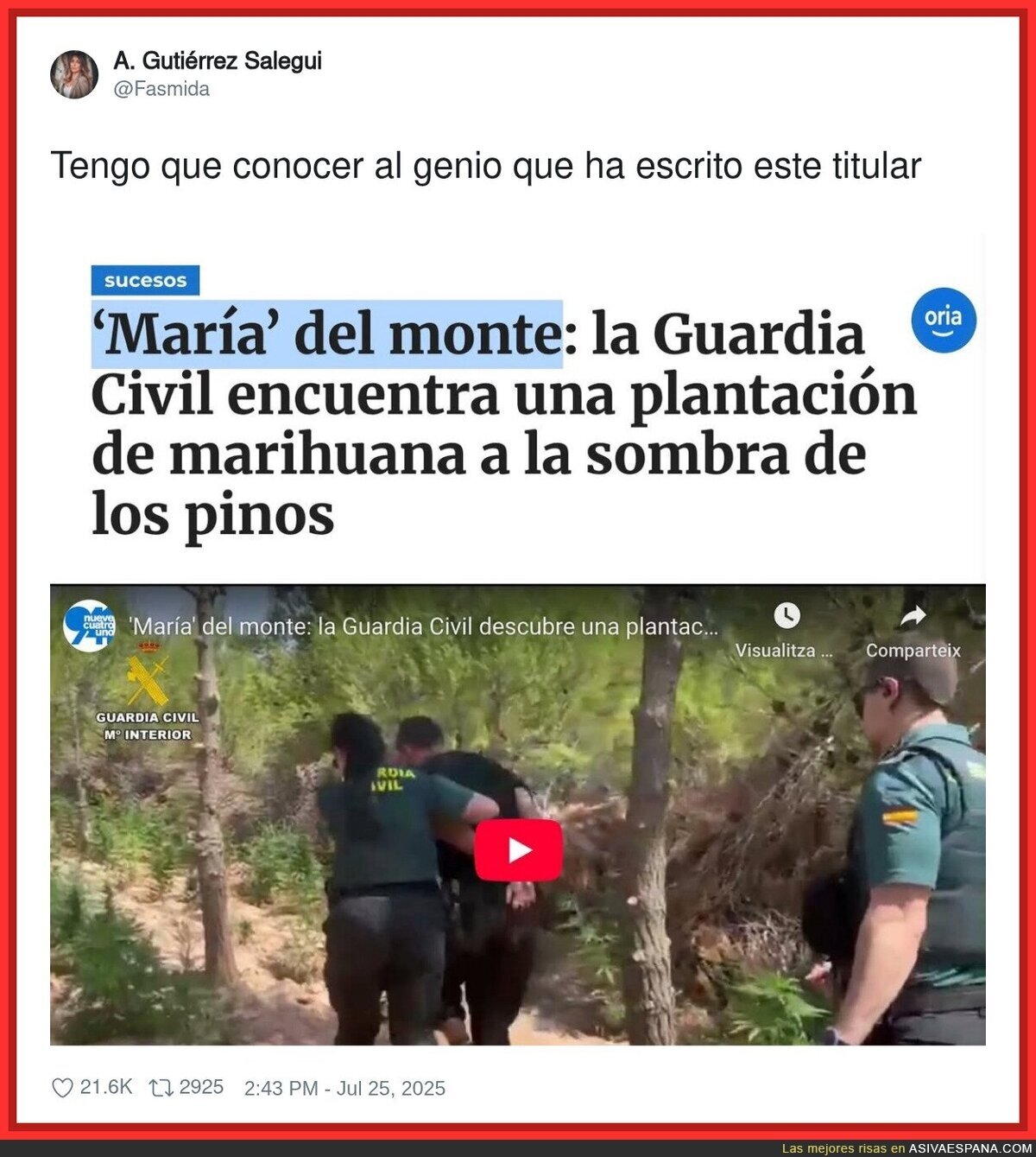 Al responsable del titular hay que premiarlo