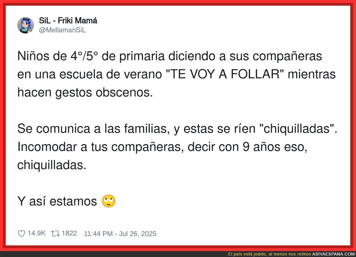 Lamentable la educación de los más pequeños