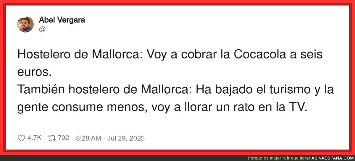 Las dos caras del hostelero de Mallorca