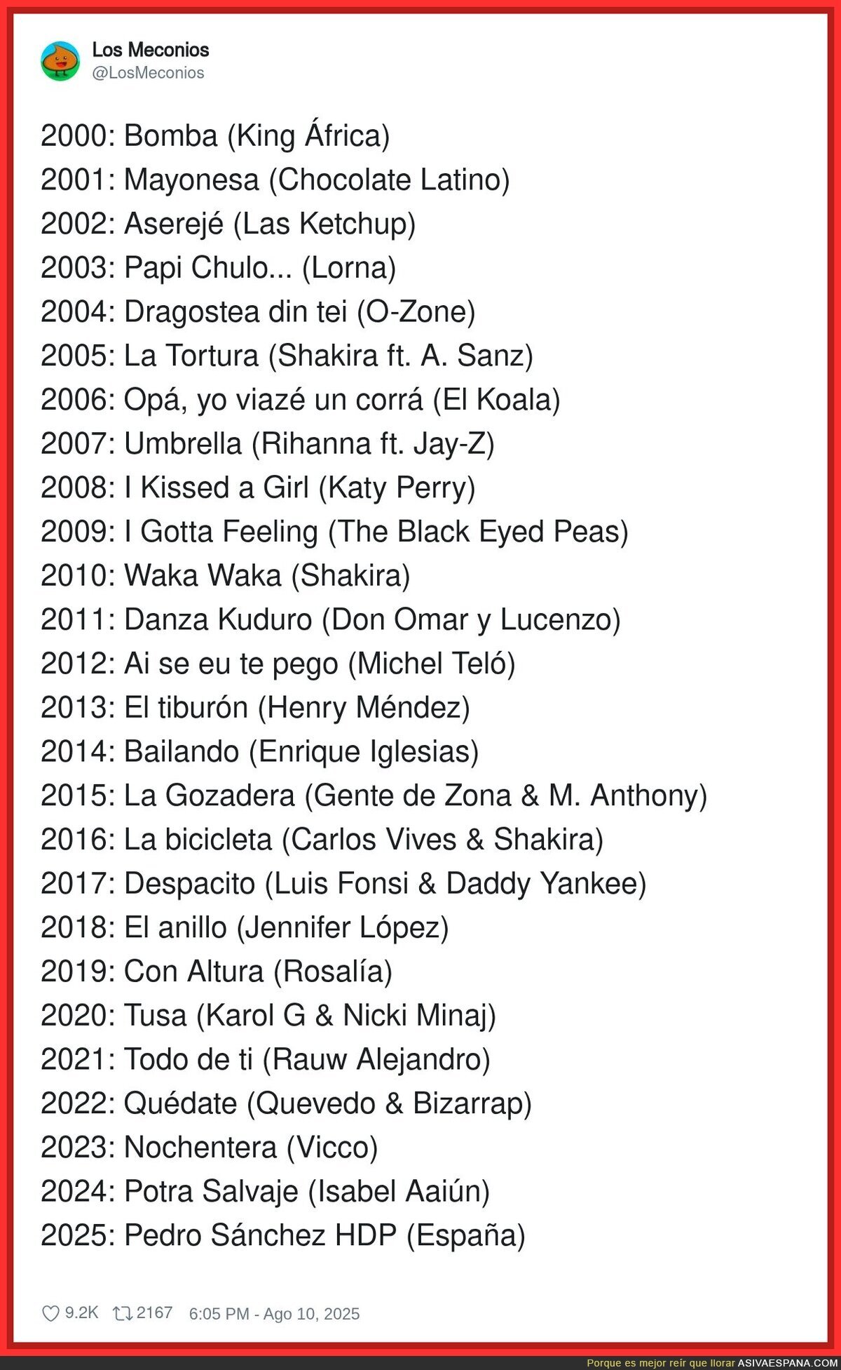 Los éxitos de cada verano