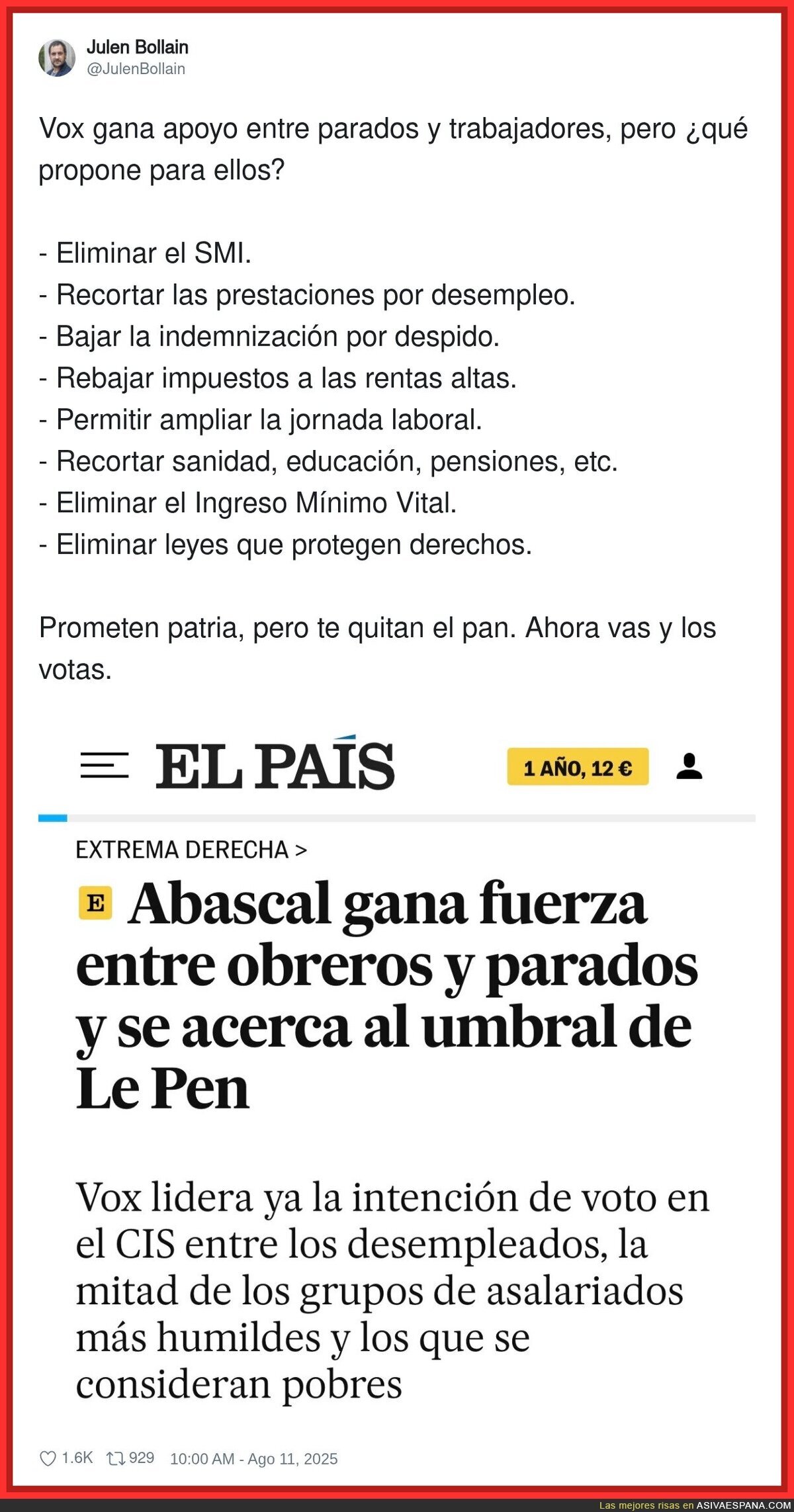 Lo que haría la ultraderecha por los trabajadores y parados