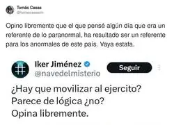 Iker Jim&eacute;nez es una decepci&oacute;n absoluta