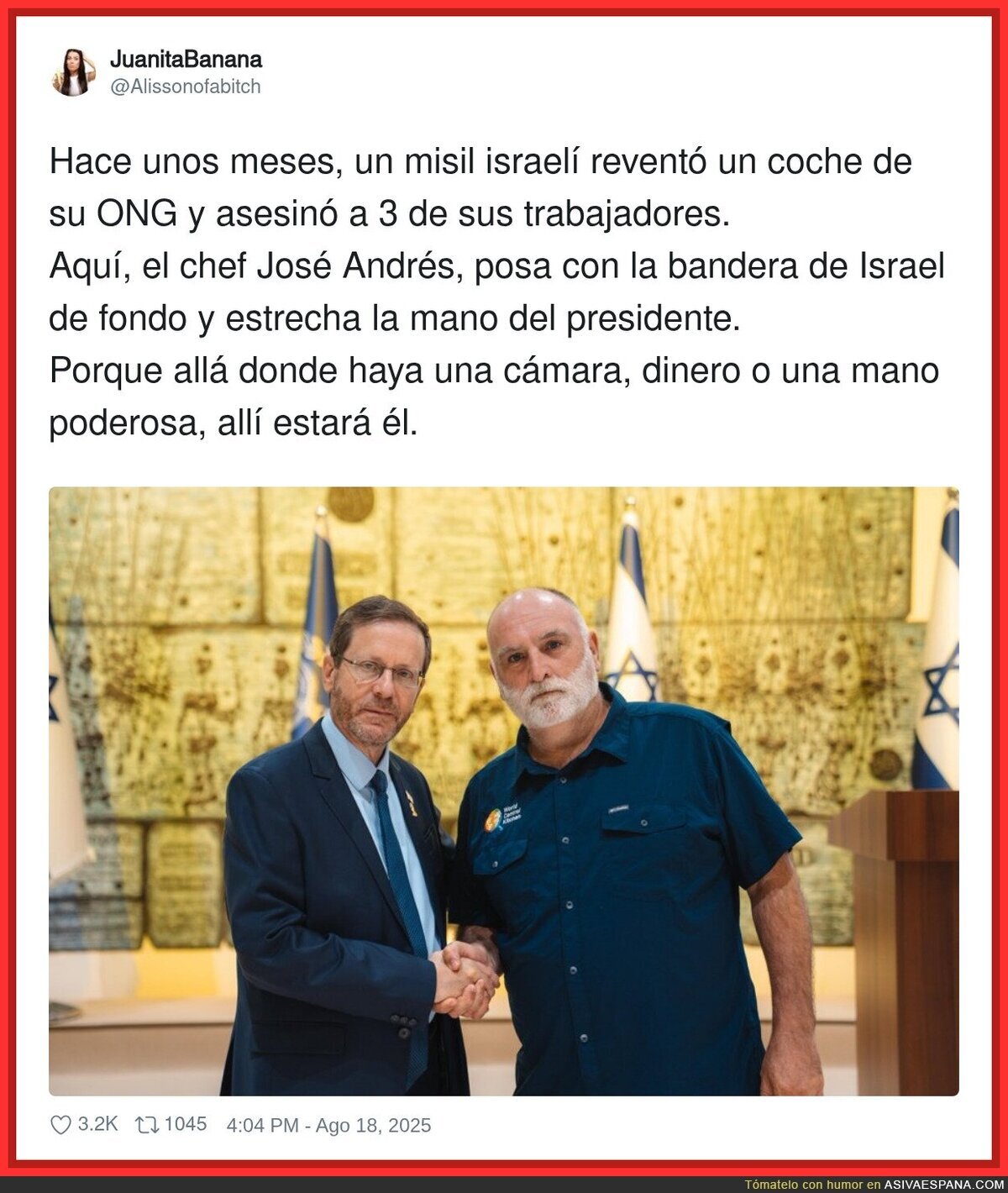 ¿Qué hace José Andrés con Israel?