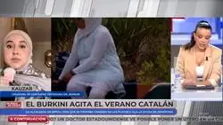 Sarah Santaolalla defiende, frente a una musulmana, el uso del 'burkini', una prenda retr&oacute;grada que se impone a las mujeres en las playas y piscinas p&uacute;blicas para tapar su cuerpo