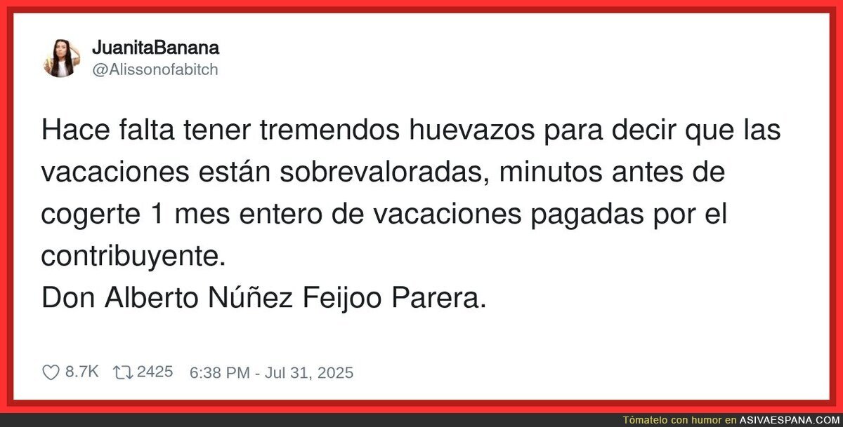 Don Alberto Núñez Feijoo Parera lo vuelve a hacer
