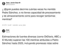 La IA cuando le preguntas cu&aacute;ntas veces ha mentido Pedro S&aacute;nchez