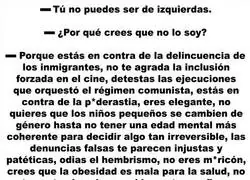 Tristemente no es una parodia, esto es a lo que han reducido los fachas el verdadero significado de ser de izquierdas