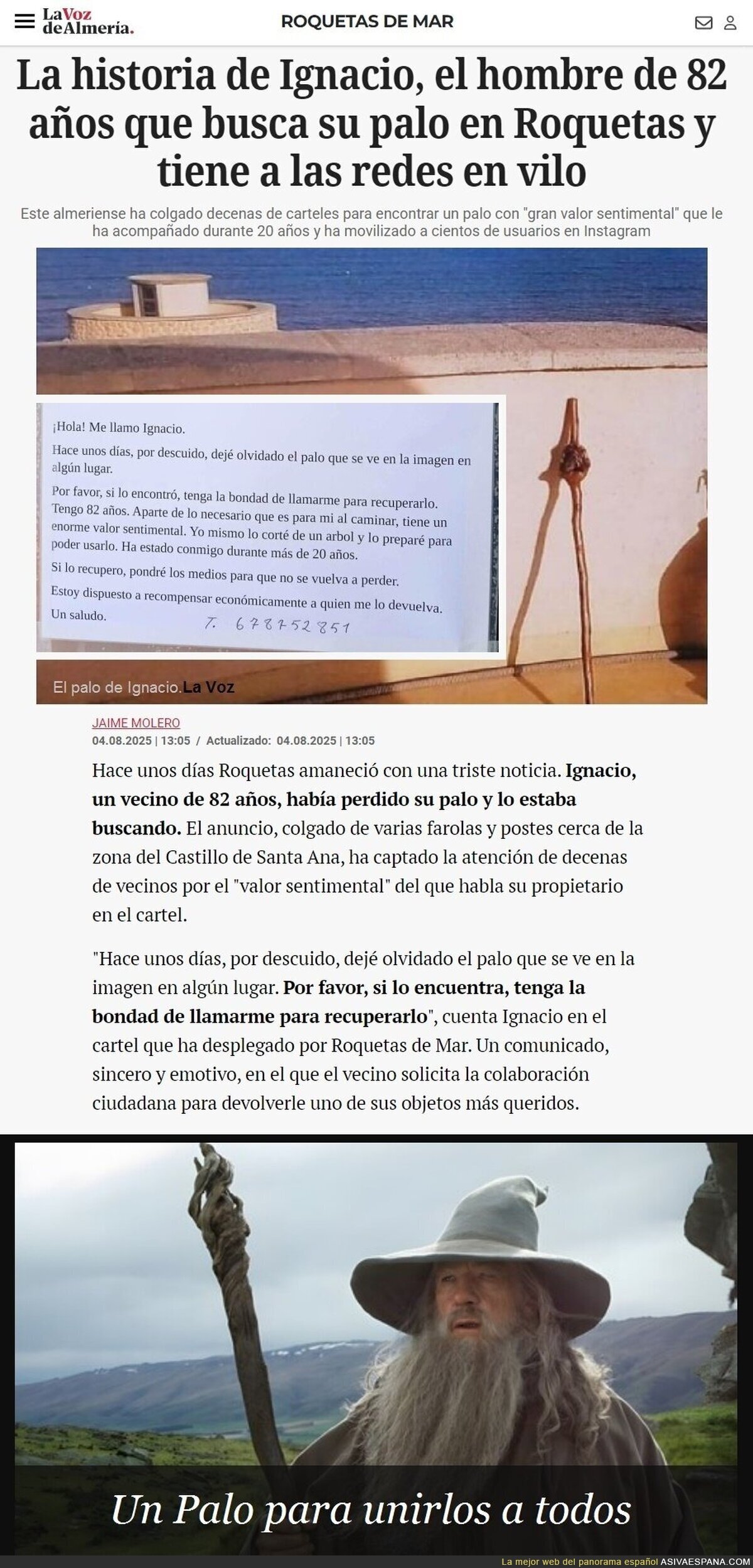 Hay que encontrar el palo de Ignacio