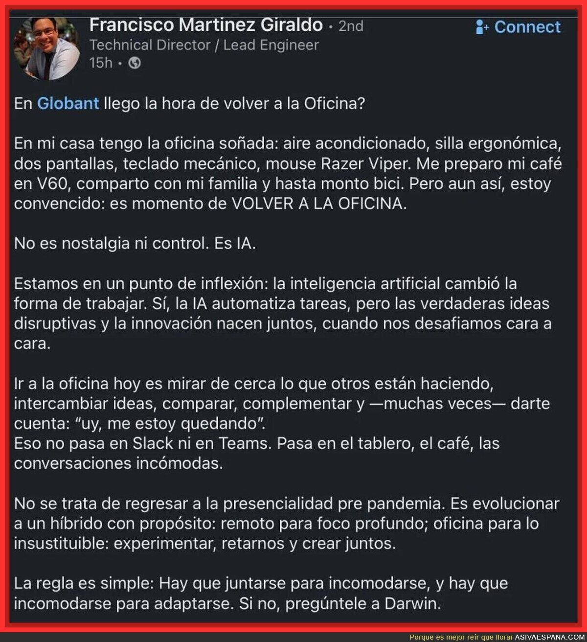 ¿Tú crees que es momento de volver a la oficina?