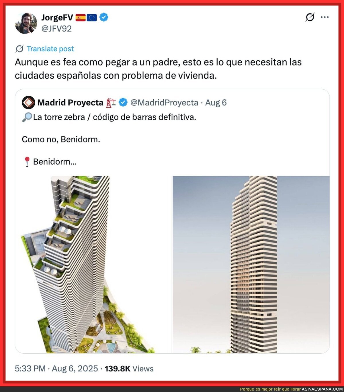 Benidorm tiene la arquitectura más fea de toda Europa